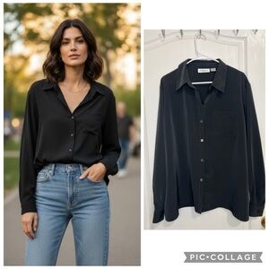 Claudia Richard Classic Black Button Down Shirt size 22W